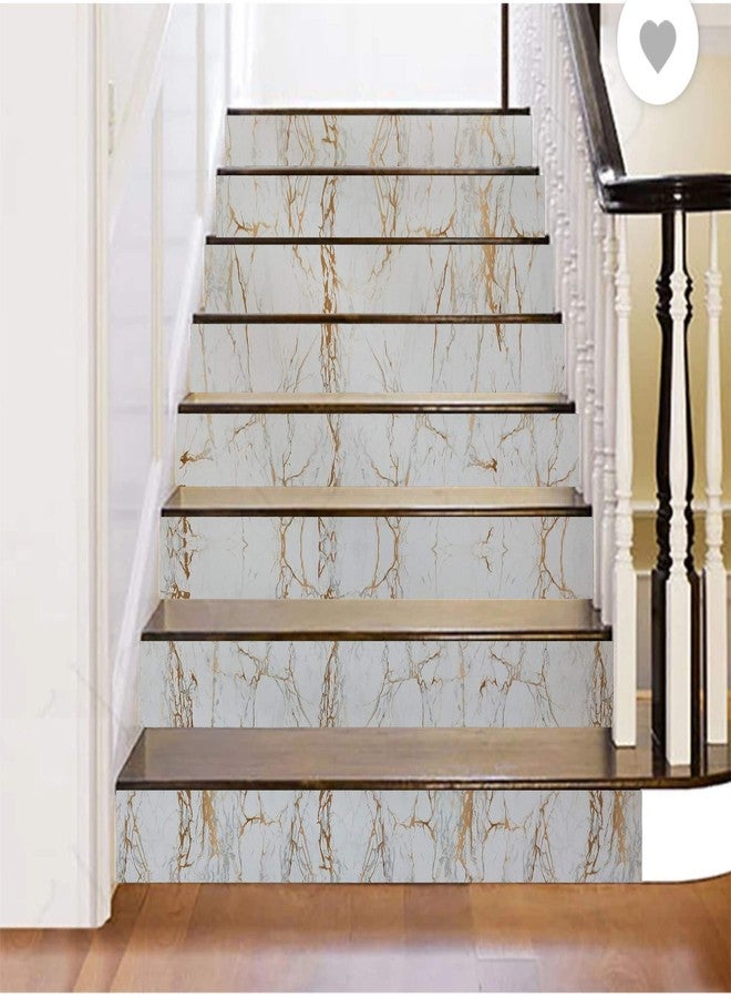 Elton White & Gold Matt Marble Furniture Film Wallpaper for Walls Cupboard Door, Almirah, Fridge, Tabletop, Floor DIY & Renovation Project : 40 x 180 Cms - Image 2
